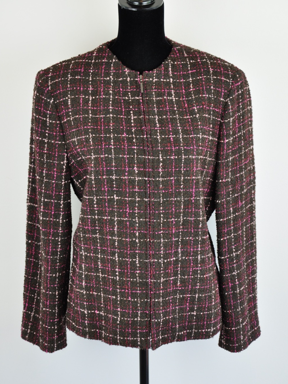 Kasper & Co ASL Womens 14 Nubby Wool Blend Tweed Boucle Blazer Jacket Career - Picture 1 of 7